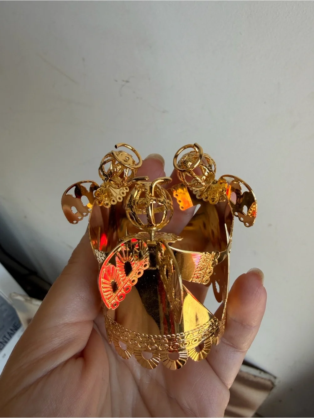 Gold Dancing Angels Tree Topper - Miniature Holiday Ornament